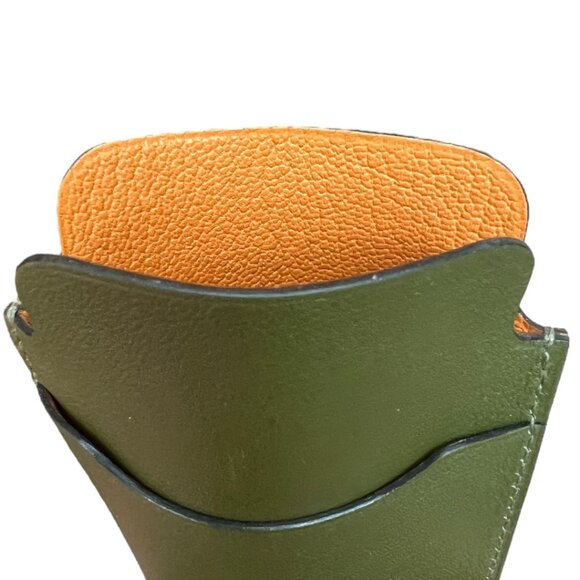 Hermes Swift Chevre Calfskin Olive Green Credit Card Drivers License Wallet - Picture 12 of 12
